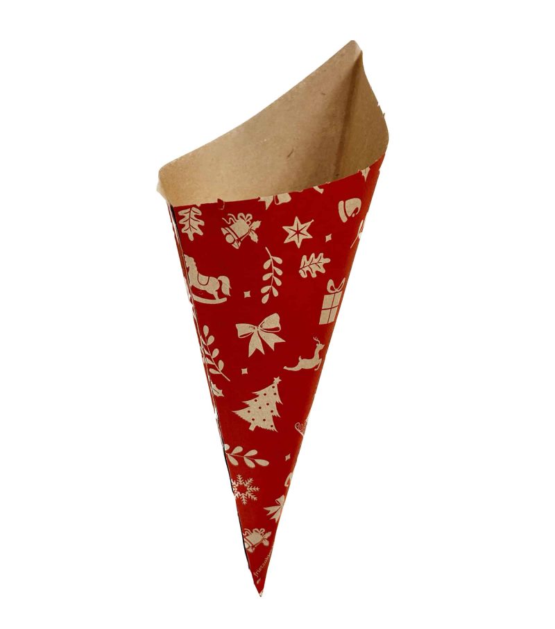 Puntzak Kerst <BR> BIO bruin papier <br> 40 stuks - Afbeelding 3